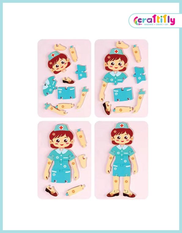 Nurse 3D Wooden Counting Puzzle2