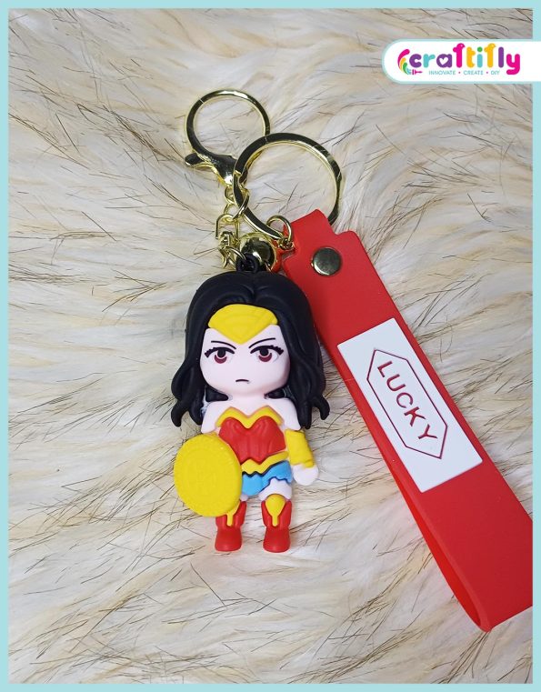 Disney Marvel Super Girl Keychain Cartoon Comics Avengers Superhero Car Key Chain
