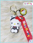 3D Hello Kitty Cartoon Black Keychain Girl Decoration Kawaii Cat Car Key Best Gift