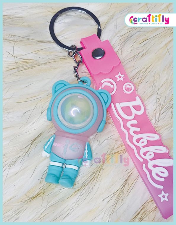 Funny LED Light 3D Cartoon Keychain Keyring - pink