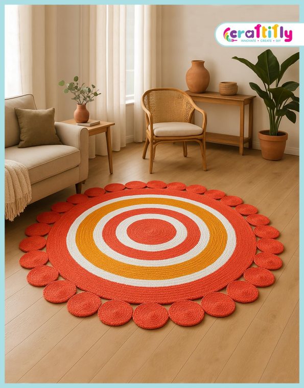 36 inch Print Jute Floor Mat 1