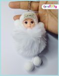 Lovely Fluffy Plush Doll Key chain white