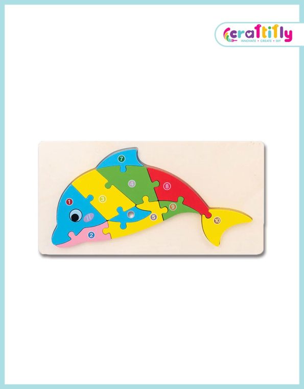 dolphin 3D Wooden Counting Puzzle