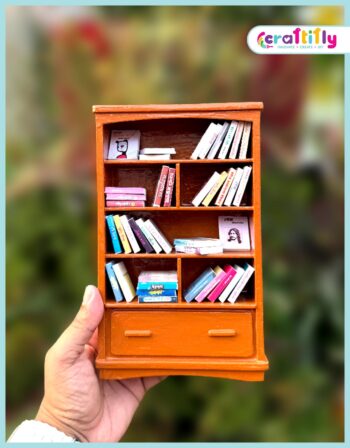 Miniature Wooden Bookshelf
