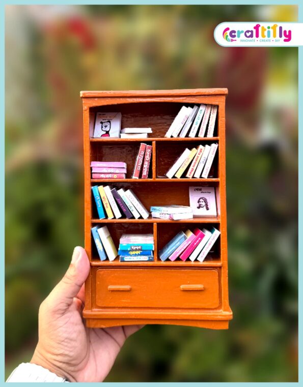 Miniature Wooden Bookshelf