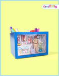 3D Shadow Box Pen Stand Blue Color
