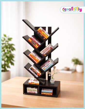 Miniature Wooden Zigzag Bookshelf