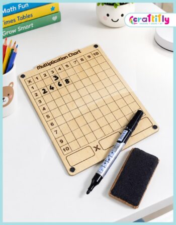 Montessori-inspired wooden multiplication learning board