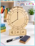 Montessori-inspired wooden learning clock