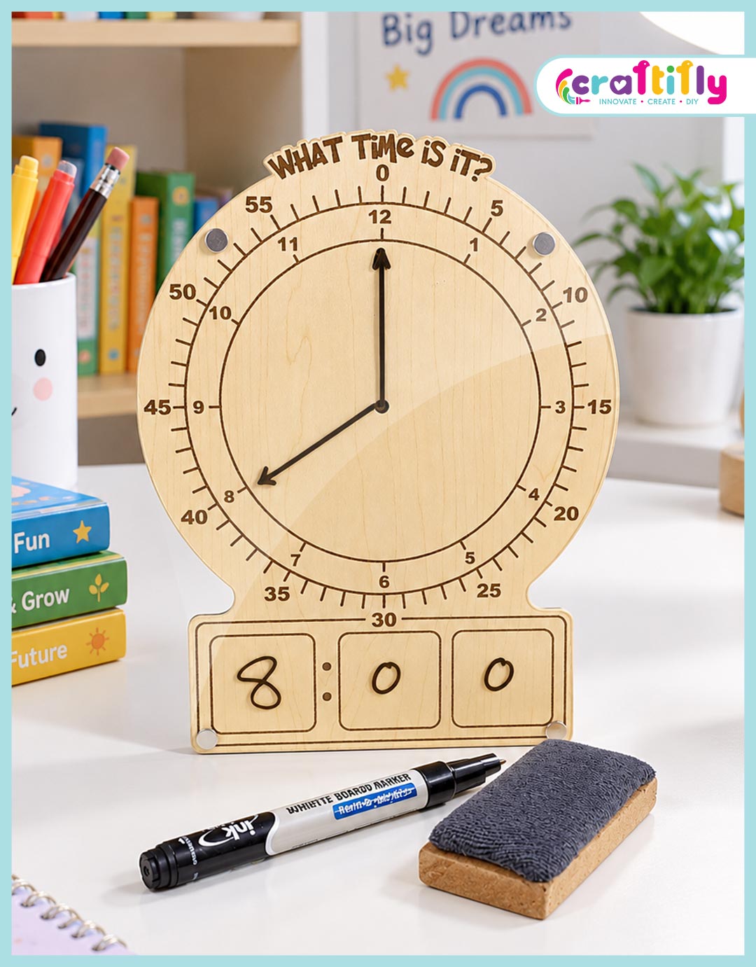 wooden learning clock